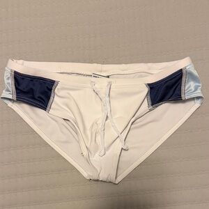 Men's Aussiebum White and Blue Swim Briefs